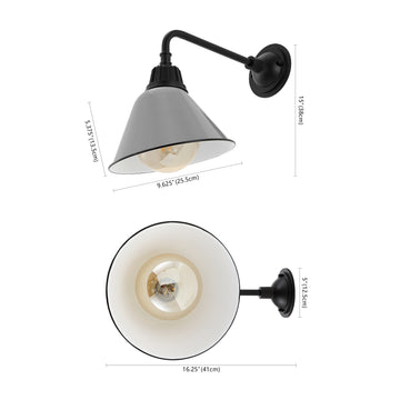 Croydon 9.63"  Farmhouse Industrial Indoor/Outdoor Iron LED Gooseneck Arm Outdoor Sconce